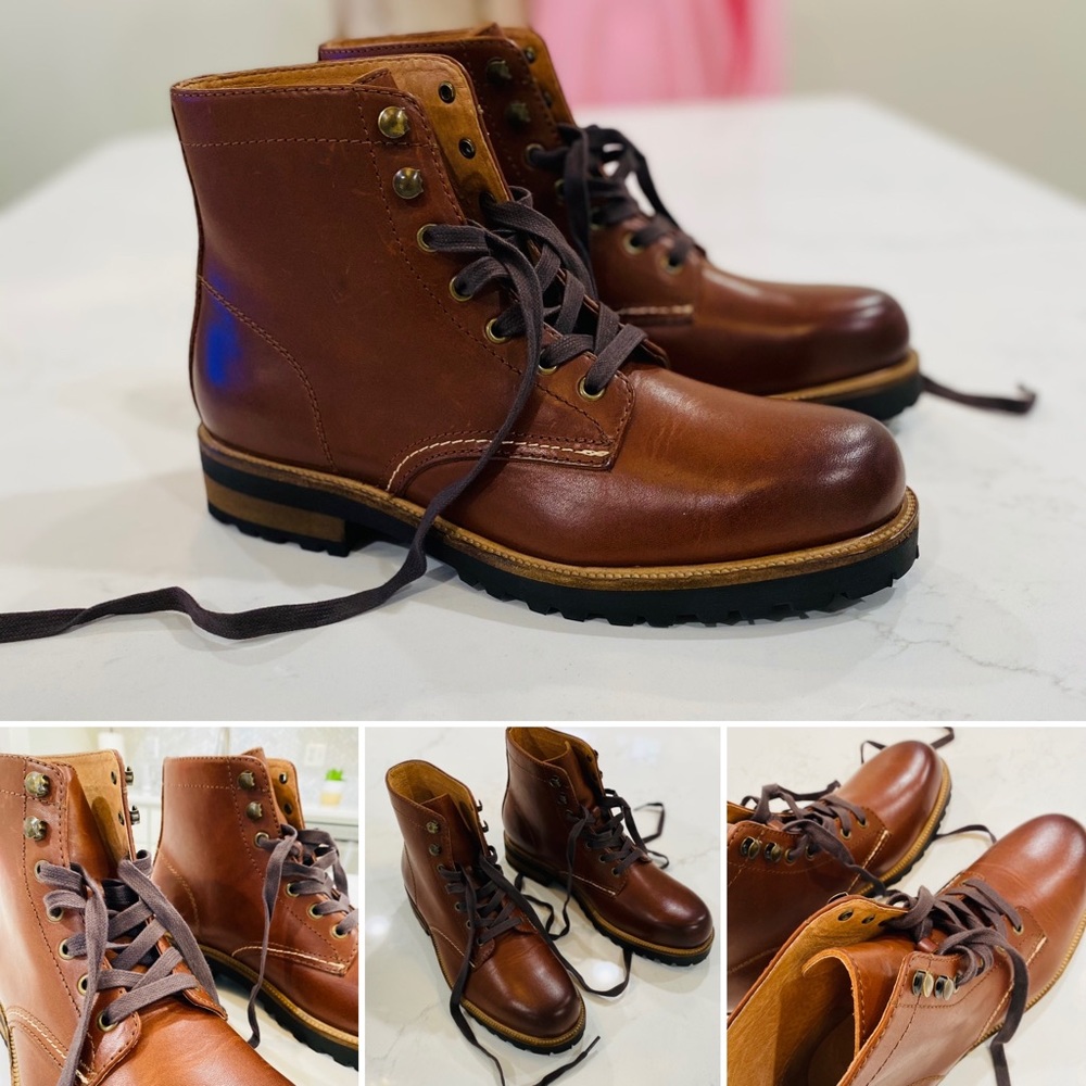 The Men Store Tan Pierce Plain Toe Boots